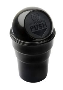 APPUCOCO Mini Car Trash Bin Can Holder Dustbin – Black (L 17 x W 6.5 cms)