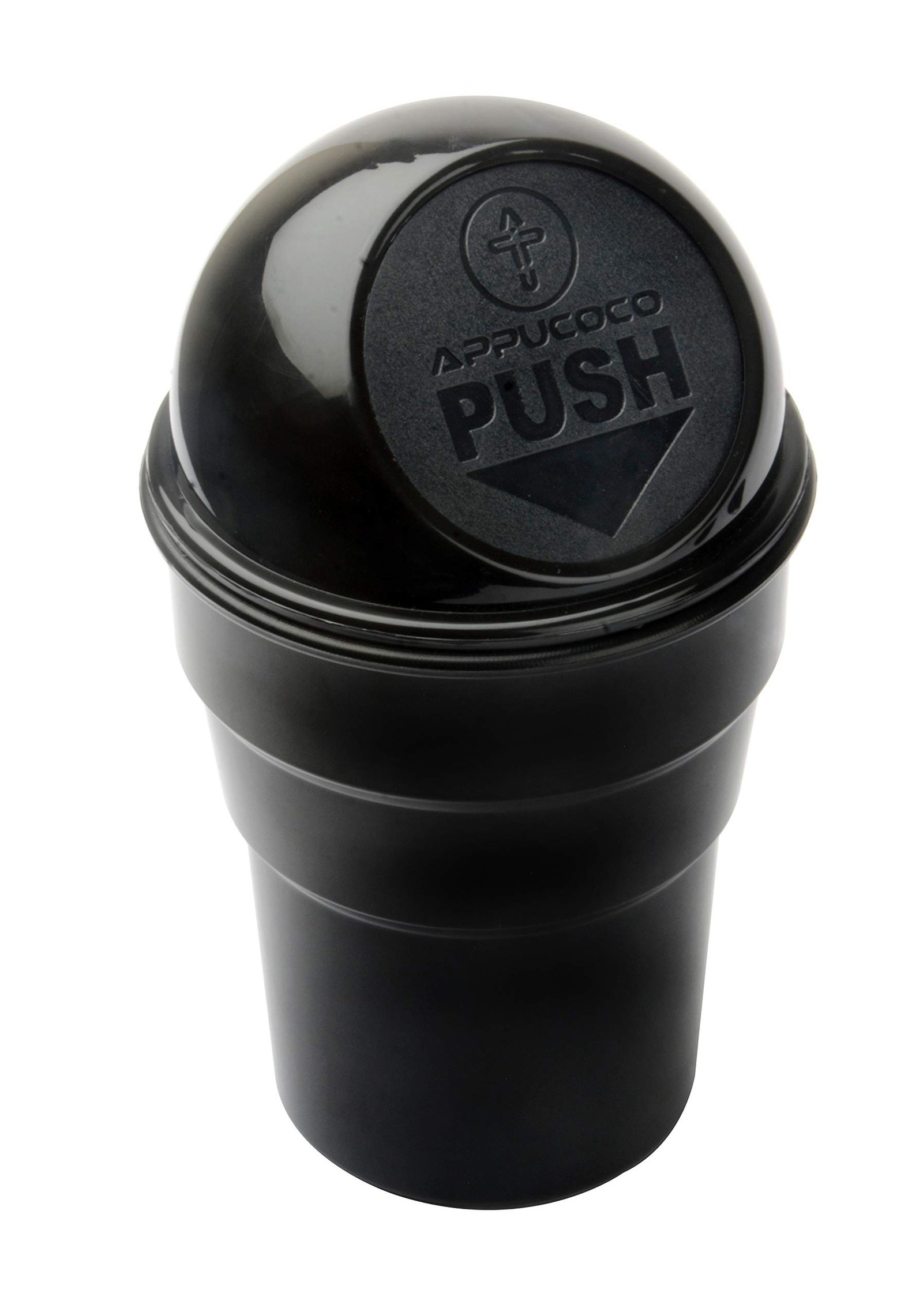 APPUCOCO Mini Car Trash Bin Can Holder Dustbin – Black (L 17 x W 6.5 cms)