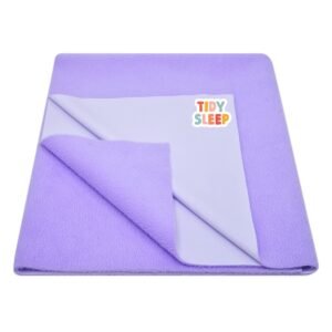 Tidy Sleep Instadry Anti-Piling Fleece Extra Absorbent Quick Dry Sheet for New Born Babies, Cotton Bed Protector Mattress Pack of 1 Lilac X-Large (220×140) cm