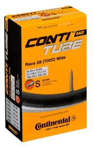 Continental 42mm Presta Valve Tube, Black, 700 x 25-32cc (Race 28)