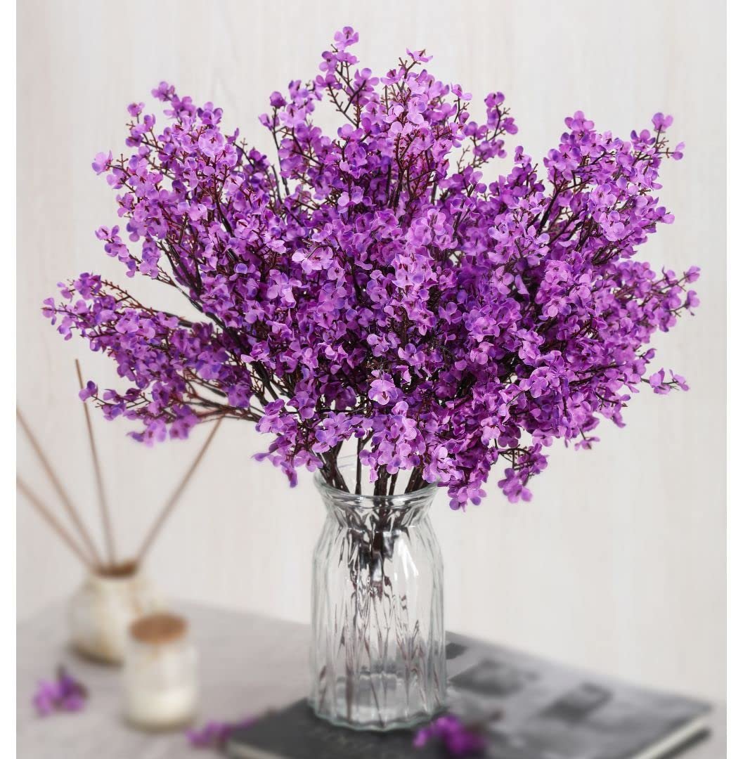 SATYAM KRAFT 1 Bunch Artificial Babys Breath Gypsophila Flowers Bunch | Fabric Bouquet for Home Decor, Bouquets, Bedroom, Living Room & Festive Decor (Without vase)