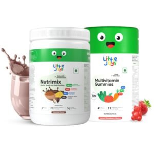 Little Joys Immunity Boosting Kit | 4-6 years | Supports Immunity & Energy | With Ragi, Bajra, Vitamin A, C, D3, B12, Zinc & DHA | Nutrimix (350g) & Multivitamin Gummies (30N)