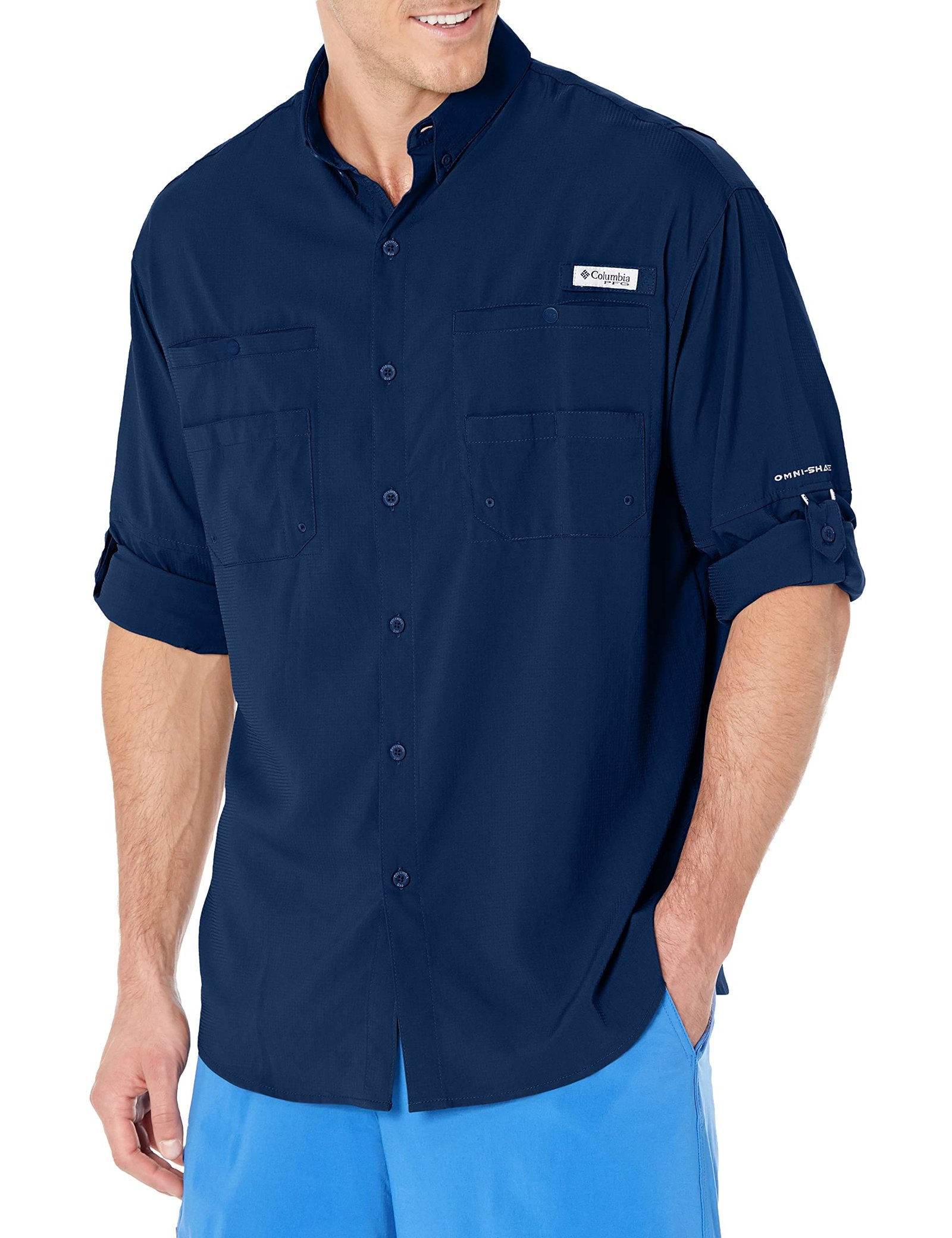 Columbia Men Polyester Blend Regular Fit Omni-Wick Tamiami,Hiking & Trekking Long Sleeve Shirt