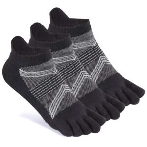 Women’s Toe Socks for Running Cotton Five Finger Socks Athletic Walking 4 Pack