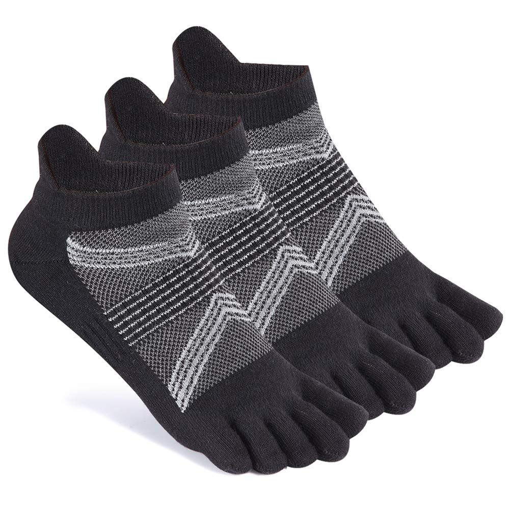Women’s Toe Socks for Running Cotton Five Finger Socks Athletic Walking 4 Pack