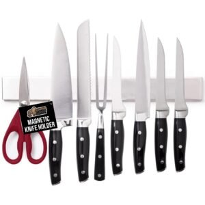 GORILLA GRIP 304 Stainless Steel Magnetic Knife Holder Strip, 12 Inch