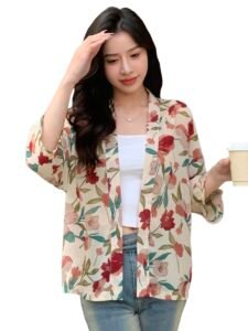 TOPLOT Women’s Shrug | Stylish Layering Top | Floral Design Shrug | Easy Wear Structure | Trendy Look Styling | Versatile Casual & Everyday Fashion| Available in Pack of 2 (5148)