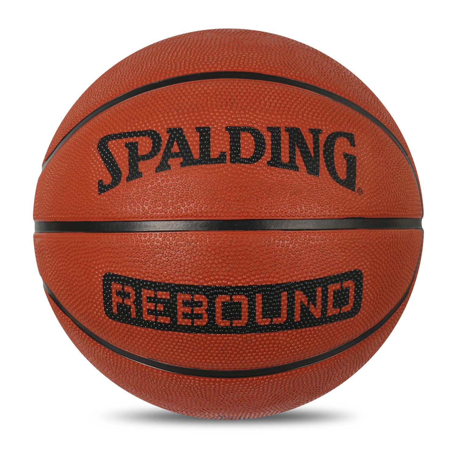 Spalding 8 Panel Rebound Rubber Moulded Indoor/Outdoor Basketball with Butyl Bladder, Suitable for Practice/Match/Training + Free Air Needle