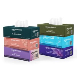 Amazon Basics 2 Ply Facial Tissue Box | 1200 Pulls | 200 Pulls X Pack of 6 | Office | Soft & Highly Absorbent Tissues