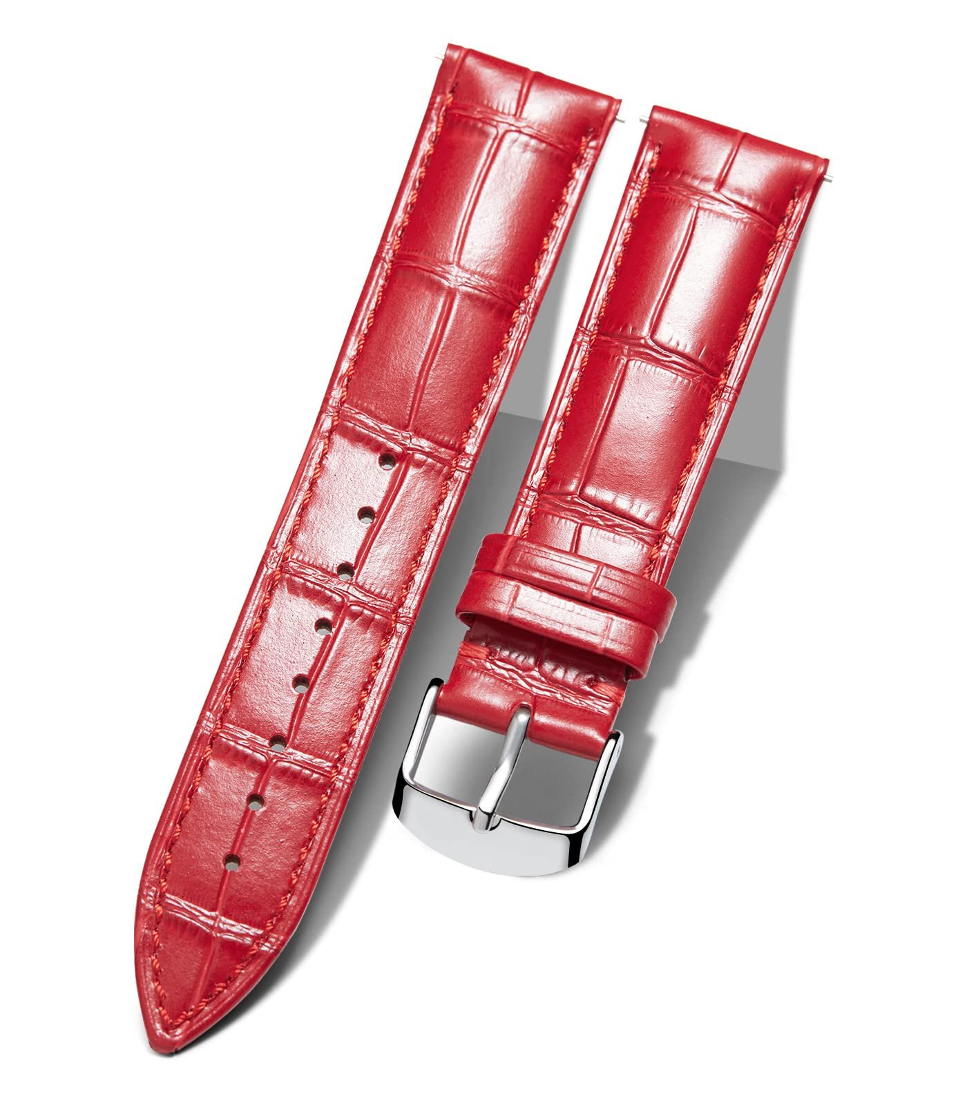 BINLUN Leather Watch Band Premium Replacement Watch Strap Quick Release 10 Colors 13 Sizes for Men Women
