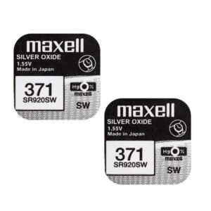 Maxell 371 SR920SW Silver Oxide 0% Mercury Watch Batteries Made in Japan [Pack of 2]