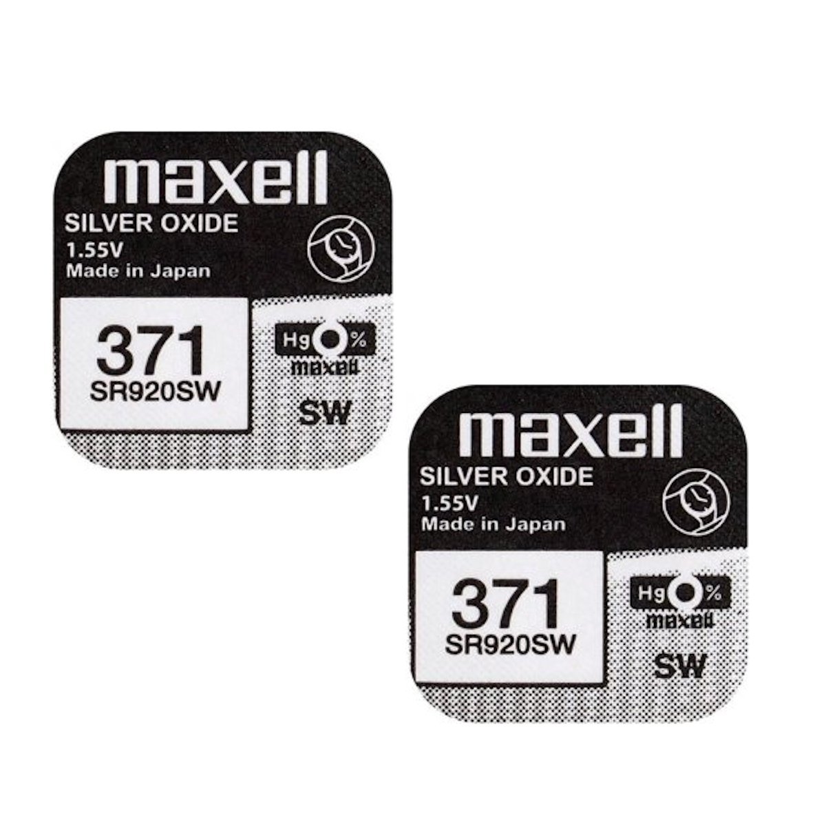 Maxell 371 SR920SW Silver Oxide 0% Mercury Watch Batteries Made in Japan [Pack of 2]