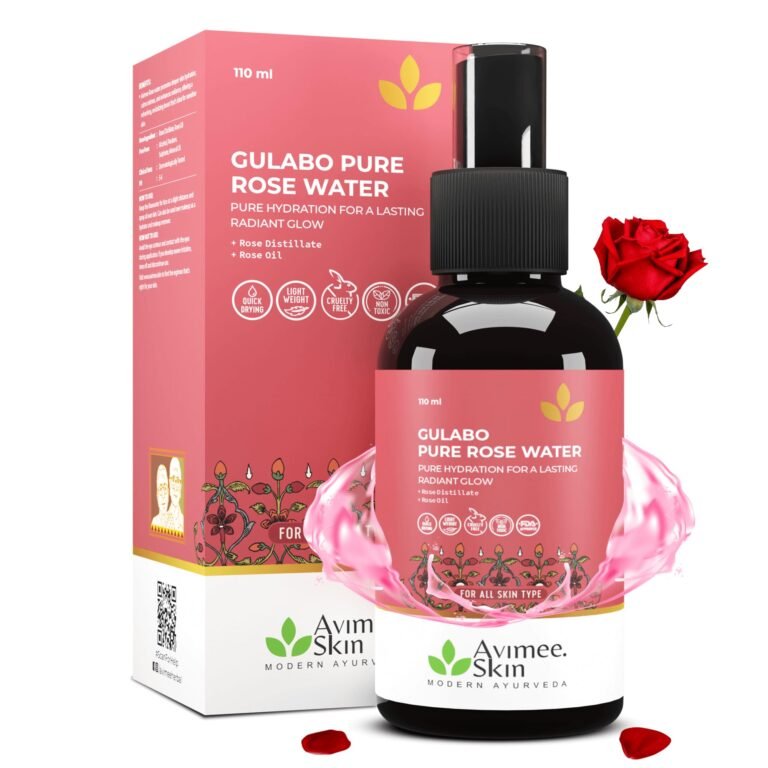 Avimee Herbal Gulabo Premium Rose Water | Skin, Face and Hair Toner | Radiant Glow | For All Skin Types | 110 ml
