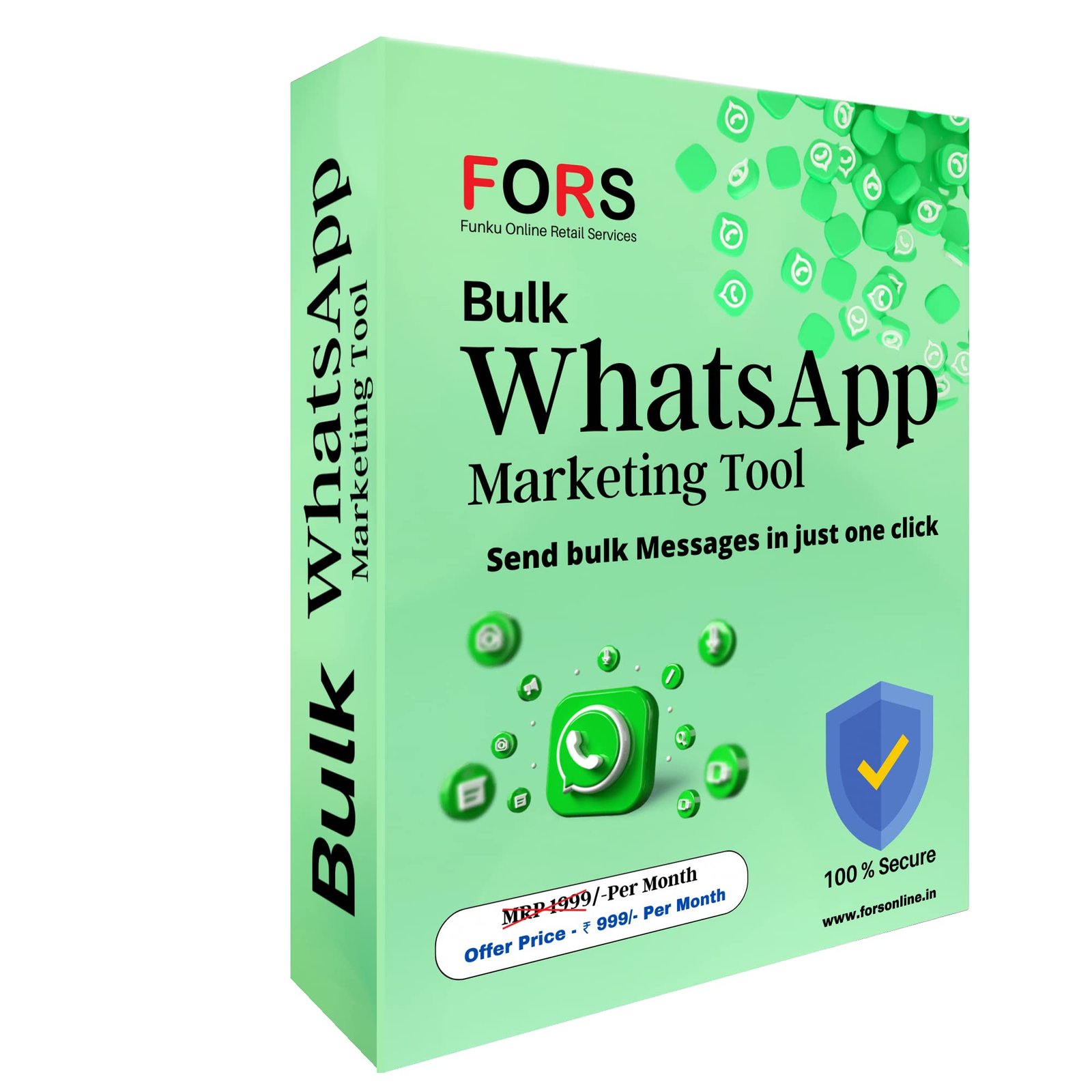 Funku Fashion FORS Whatsapp Bulk Messaging Tool WA Bulk Whats App Sender – Send Video, Images, Documents In Bulk, 1 Month Subscription