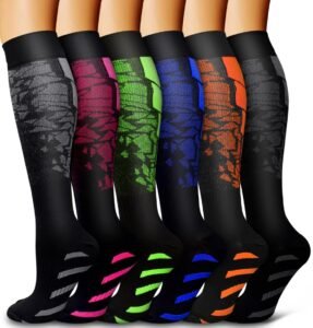Bluemaple Zipper Compression Socks-3Pairs Calf Knee High Open Toe Compression Stocking with zipper