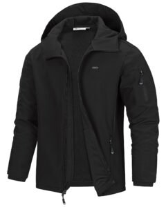 33,000ft Men’s Hooded Softshell Jacket Waterproof Lightweight Insulated Windbreaker Fleece Lined Rain Shell Jacket
