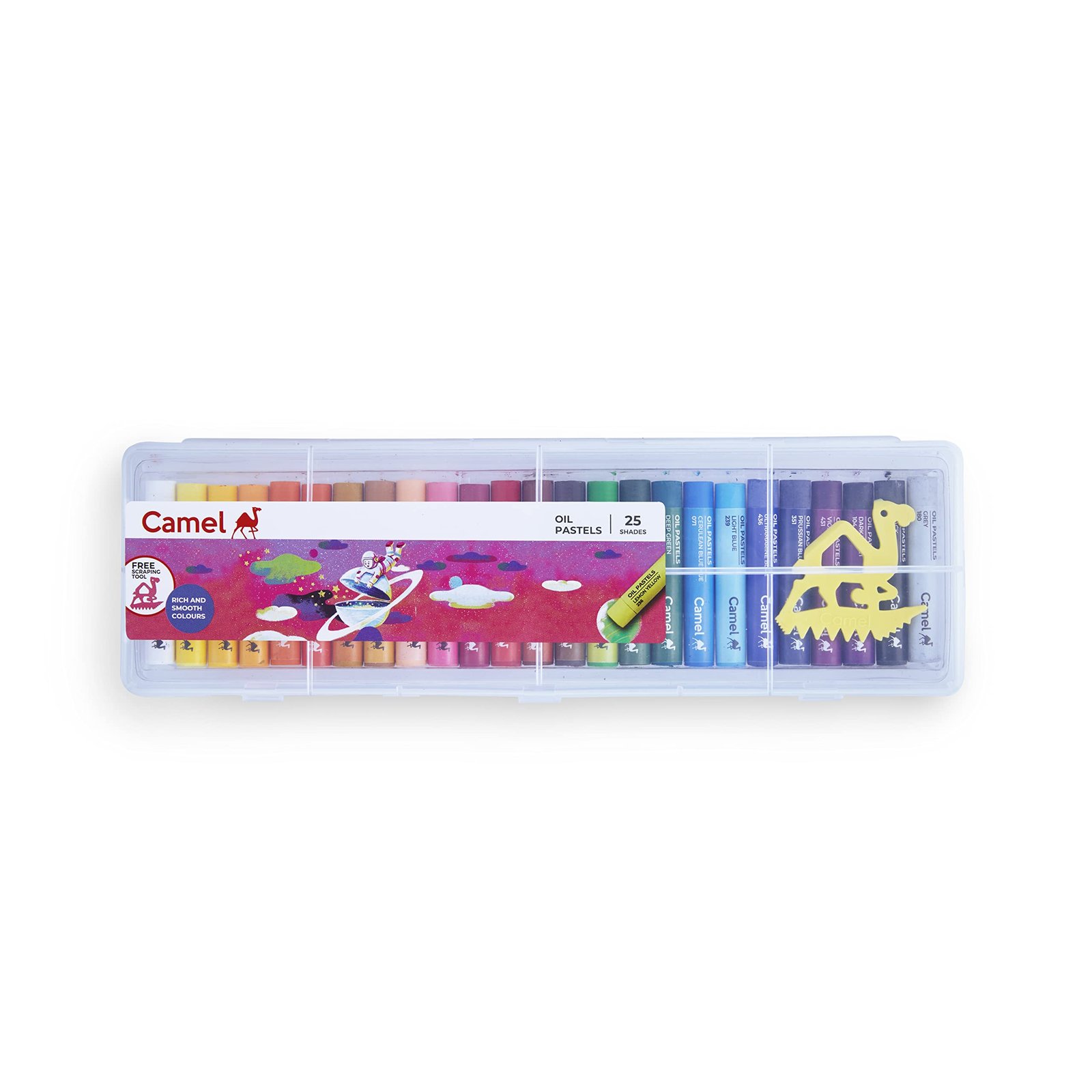 Camel Oil Pastel with Reusable Plastic Box – 25 Shades
