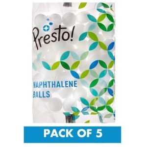Amazon Brand – Presto! Naphthalene Balls | 1 Kg | 200 Gram X 5 Packs | Insect Repellant | Ideal For Cupboards, Bookshelves And Toilets