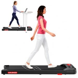 Sparnod Fitness STH-3002 3HP Peak Walking Pad Treadmill for Home Use | Compact, Ultra-Slim, Ready to Use | Shock Absorption | LED Display | 2% Manual Incline | 110 Kg Capacity