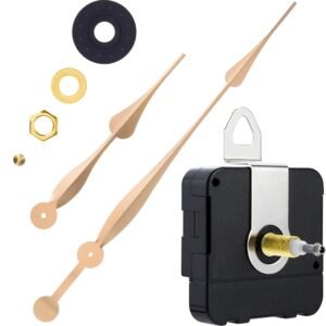 Hicarer Quartz Clock Movement High Torque, Gold, 1-1/5″ Total Shaft Length