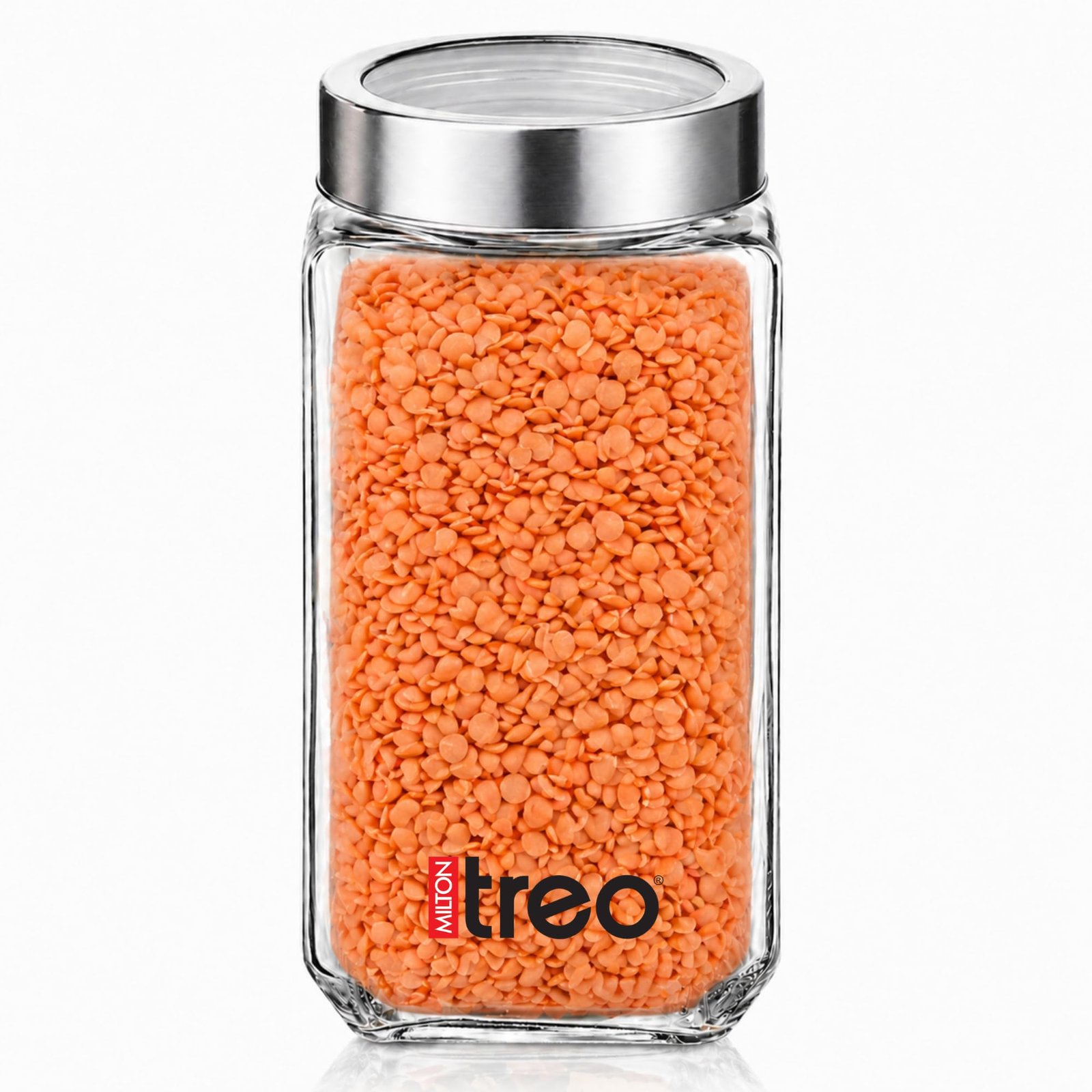 Treo by Milton Cube Airtight Storage Glass Container 1000ml Food Grade Stackable & Modular Transparent Storage Organizer Jars for Kitchen, Tea, Coffee, Sugar, Dry Fruits