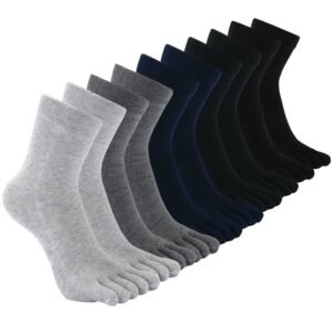 Men’s Toe Socks Crew Running Five Finger Socks Cotton