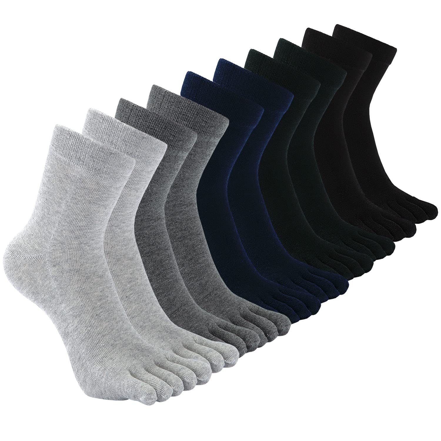 Men’s Toe Socks Crew Running Five Finger Socks Cotton