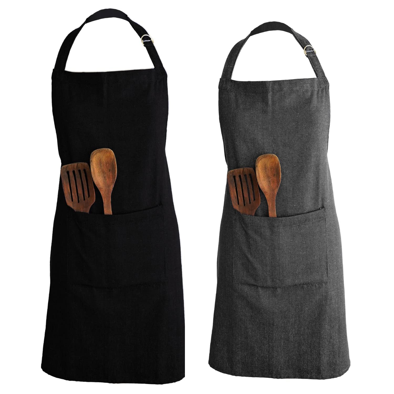 Cotton Apron for Kitchen-Adjustable Belt-Unisex Apron with Utility Pocket-Cooking Kitchen Apron-Free Size