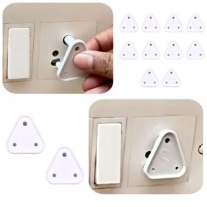 KidDough Baby Proofing Electrical Protector Socket Plug Cover Guards – Pack of 12, White, Open Socket Guards Protector for Kids Safety, Electric Plugs Cover, Baby Safety Product