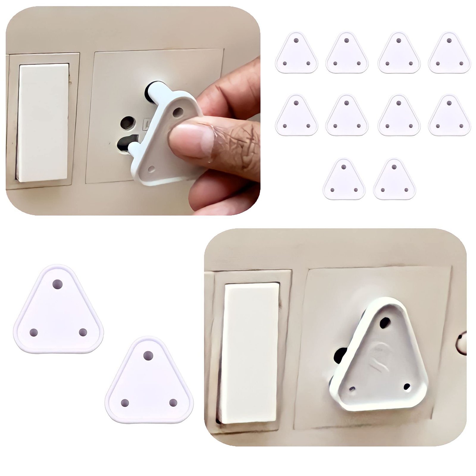 KidDough Baby Proofing Electrical Protector Socket Plug Cover Guards – Pack of 12, White, Open Socket Guards Protector for Kids Safety, Electric Plugs Cover, Baby Safety Product