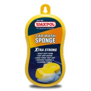 Waxpol Car Wash Xtra Strong Sponge | Extra Strong, Durable & Long-Lasting | Large Size for Effective Car & Bike Cleaning