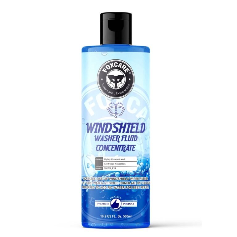 Foxcare Windshield Washer Fluid Concentrate 500ml | Car Glass Cleaner | 20ml Makes 1L Wiper Fluid | Streak-Free Cleaning Removes Dust Bugs Oil for Clear Visibility & Safe Driving