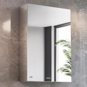 Plantex Bathroom Mirror Cabinet/304 Stainless Steel Bathroom Cabinet with Mirror/Bathroom Storage Cabinet/Wall Mounted Mirror Bathroom Cabinet (16×24 Inch, Chrome)