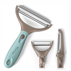 TIARA Fortune Peeler 3in1 Set Multipurpose, Fruit Peeler, Potato Slicer Shredder Kitchen Peeler for Cabbage Vegetables, Julienne Peeler for Salad