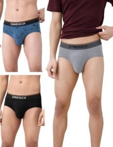 DAMENSCH Deo-Cotton Solid Underwear for Men Combo Breathable Inner Cotton Briefs Pack No-Marks Waistband Moisture Wicking
