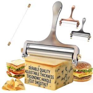 Stainless Steel Cheese Slicer,Adjustable Thickness Wire Cheese Cutter Perfectly for Kitchen Cooking