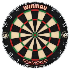 Winmau Diamond Plus Tournament Bristle Dartboard with Staple-Free Bullseye for Higher Scores and Fewer Bounce-Outs