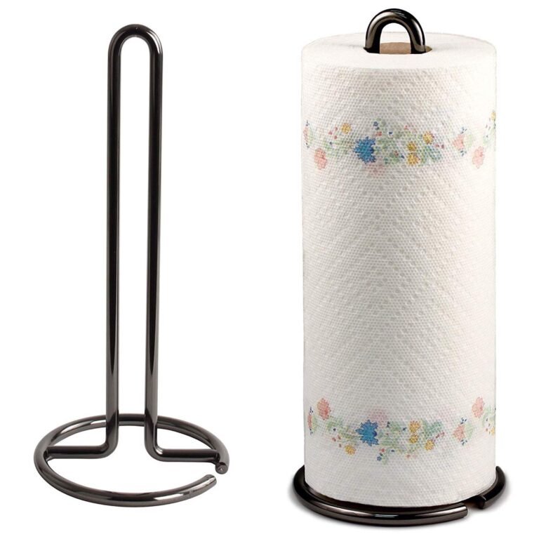 Kundi Wrought Iron Kitchen Tissue Paper roll Holder (Black)