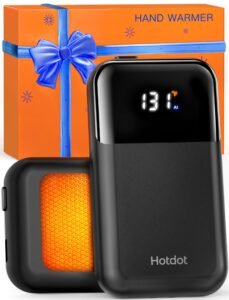 Hotdot Rechargeable Hand Warmers 2 Pack, LED Temperature & Battery Display, 4 Heat Levels, Fast Heating Electric Hand Warmers, Gifts for Women and Men