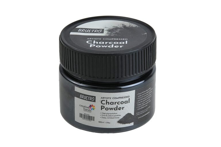 BRUSTRO Artists Compressed Charcoal Powder 100 ml. | Richest Black Tone, Ideal for Layering, Shading, Drawing, Sketching, Mixed Media Art, Fine Art Students, Professionals.