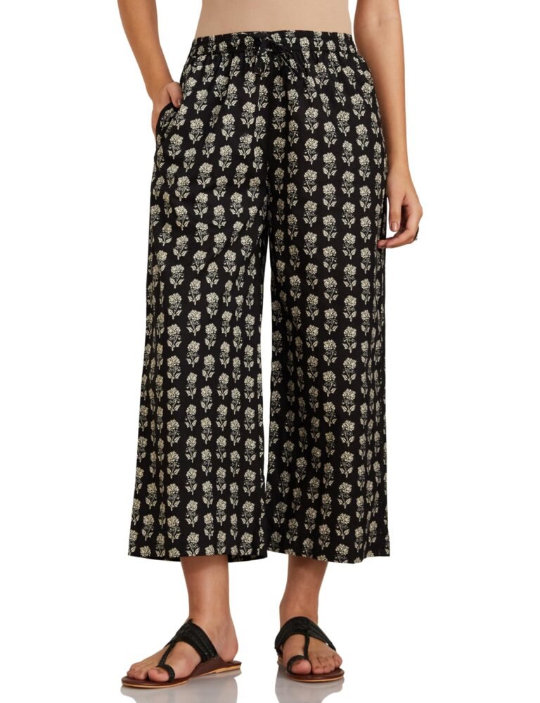 Amazon Brand – Myx Women Cotton Relaxed Fit Palazzo (Available in Plus Sizes)