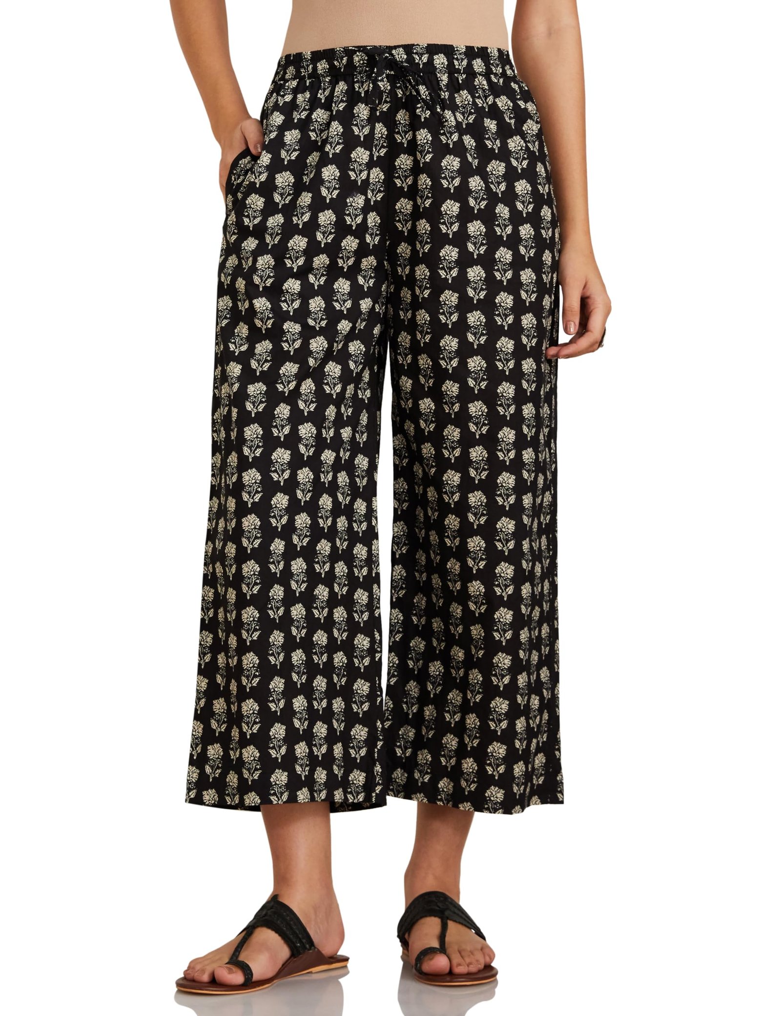 Amazon Brand – Myx Women Cotton Relaxed Fit Palazzo (Available in Plus Sizes)