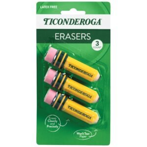 – Shaped Eraser, Latex-Free, 3/Pk