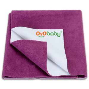 OYO BABY Waterproof Large Baby Dry Sheet 140×100 cm | Lightweight Mattress Protector | Skin-Friendly, Quick-Dry, and Ultra Absorbent | Durable, Reusable Bed Pad for Infants – Rani Pink