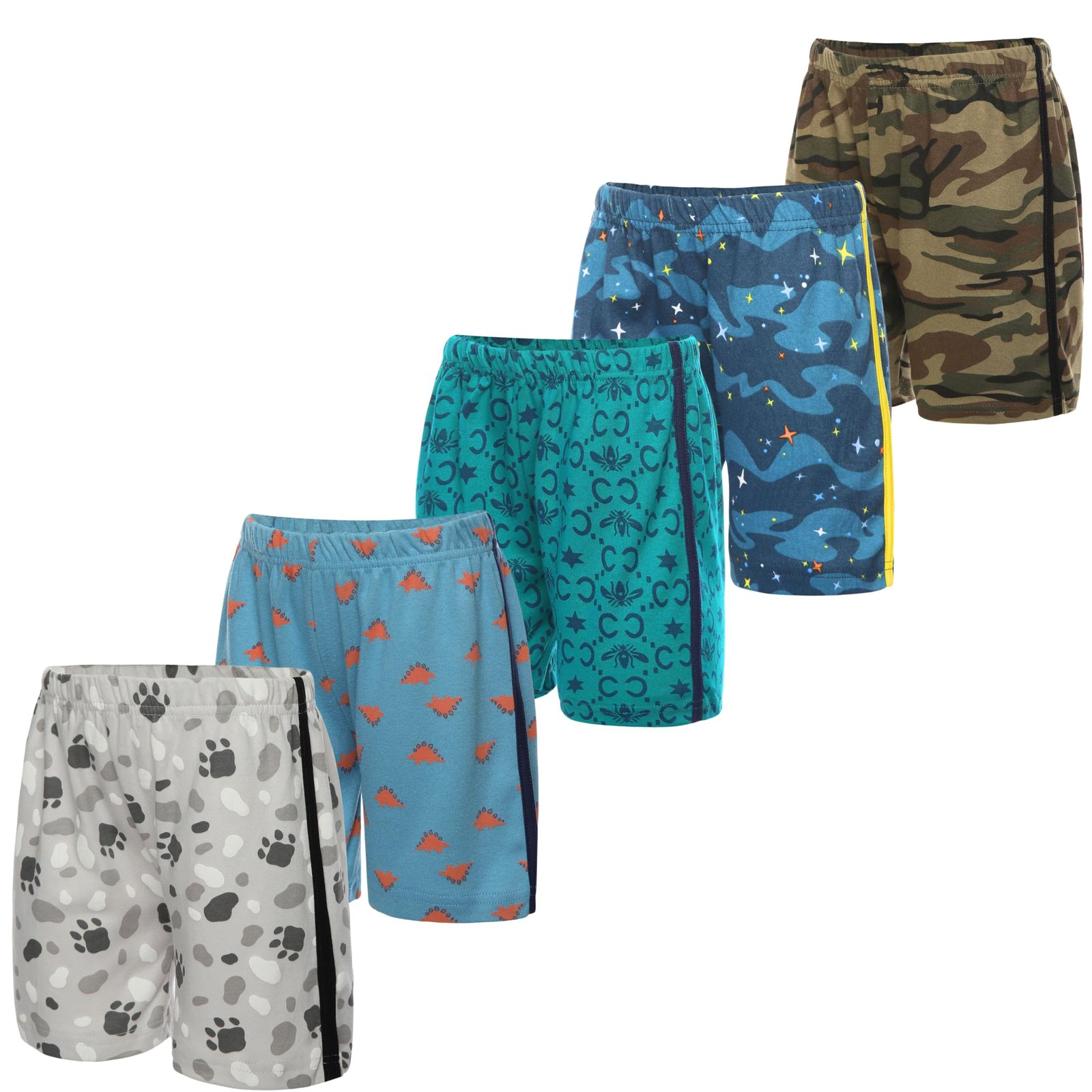 TotzTouch Baby | Kids Boys Shorts | Half Pants Cotton (Pack of 5) Multicolor