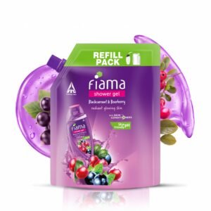 Fiama Body Wash Shower Gel Blackcurrant & Bearberry, 1.3L Bodywash Refill Value Pouch for Women & Men with Skin Conditioners for Radiant Glow, Skin Friendly pH