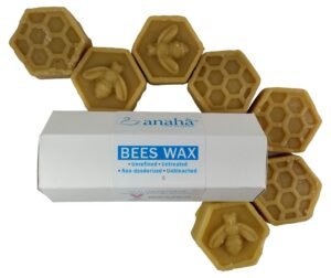 Anaha 100% Pure Unrefined Beeswax Blocks (100 g) | Triple Filtered, Non-Deodorised, Unbleached, Chemical-Free | Cosmetic Safe for Skin, Lip Balm, Candle Making, Soaps & Body Care
