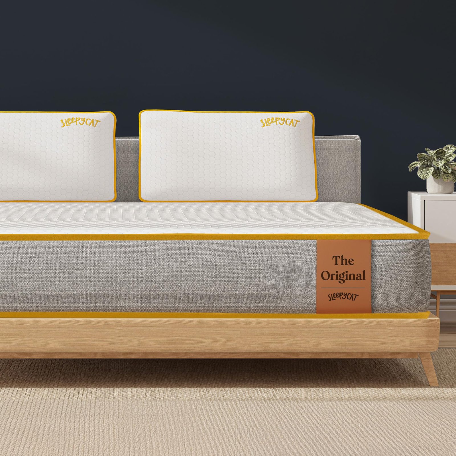 SleepyCat Original Ortho Mattress with AirGen™ Memory Foam | Medium Firm Feel for Balanced Comfort | 6 Inch Bed Mattress | Anti-Bacterial Fabric Cover |10 Years Warranty|(Queen Size,78x60x6 inches)