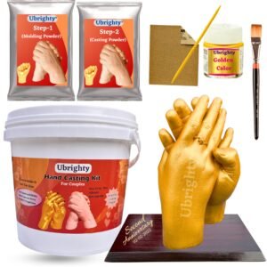 Ubrighty Hand Casting Kit for Couple, Husband, Parents, Spacial Anniversary, Birthday Gift, 3D Moulding Powder for Hand, Foot, Molding Clay, Hand Mould Kit for Couple (Basic Couple KIT)