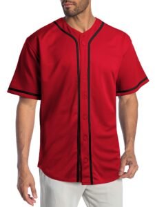 Hat and Beyond Mens Baseball Jersey Button Down Shirts Active Team Sports Uniforms